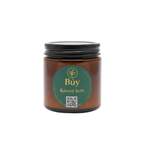 Kávový květ, přirodní svíčka z kokosového a palmového vosku ve skle s esenciálními oleji