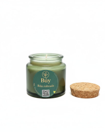 Bílá zahrada- přírodní svíčka z kokosového vosku s vůní neroli