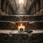 Květ chrámu. přirodní svíčka s eseniálními oleji