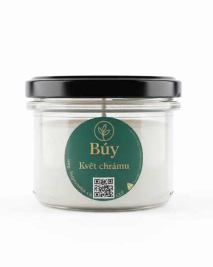 Květ chrámu- svíčka s kokosového vosku, vůně nag champa