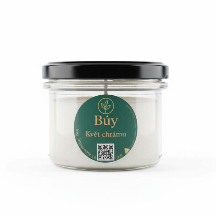 Květ chrámu- svíčka s kokosového vosku, vůně nag champa
