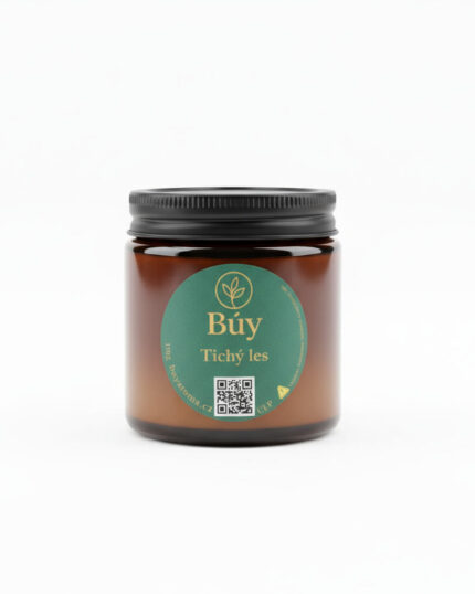 Tichý les- přírodní svíčka z kokosového vosku s vůní lesa ve skle