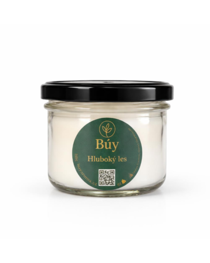 Hluboký les- přírodní svíčka s kokosového a palmového vosku s esenciálními oleji