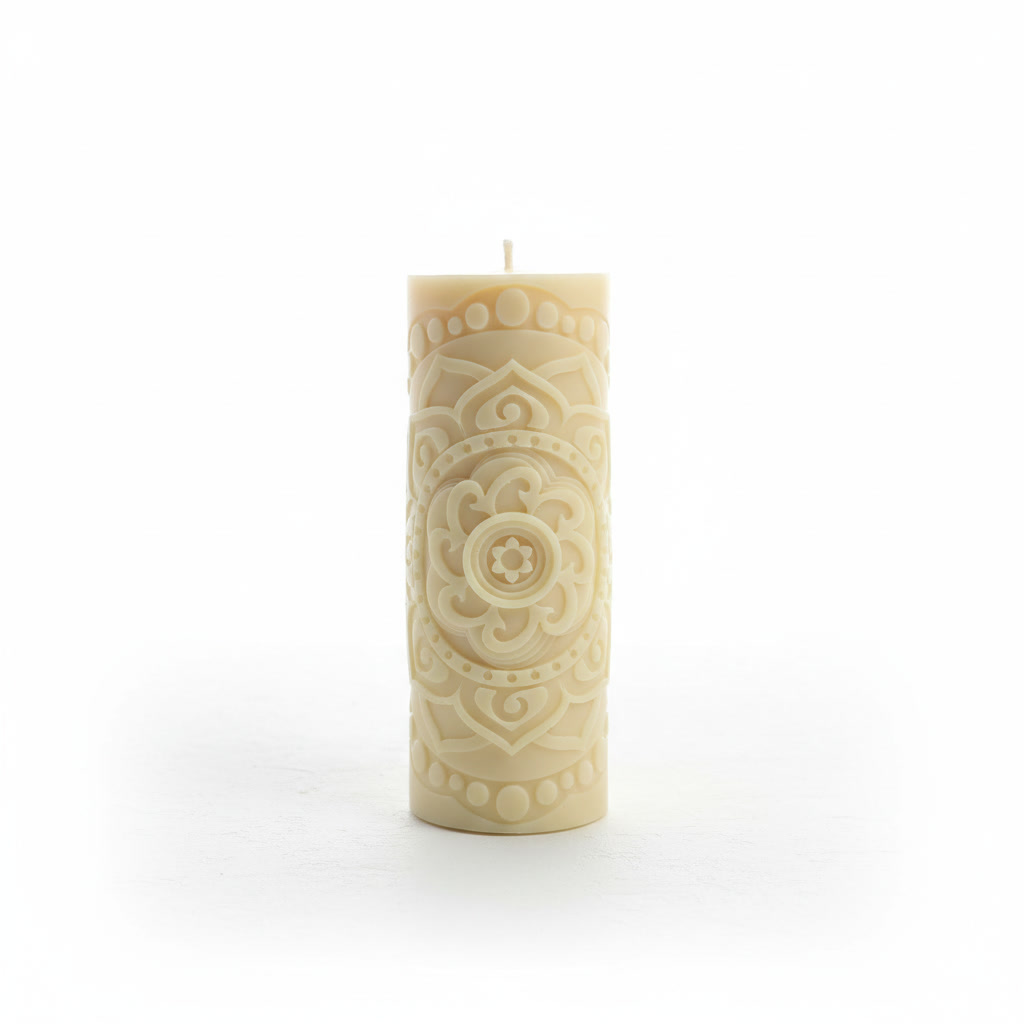 kokosová ornamentální svíčka s vůni vanilky